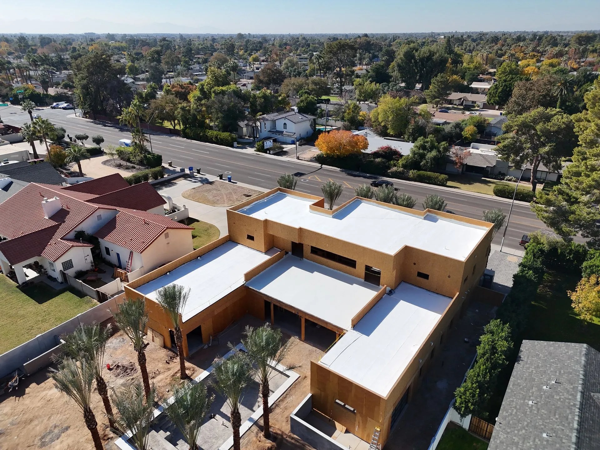 Ponding water flat roof